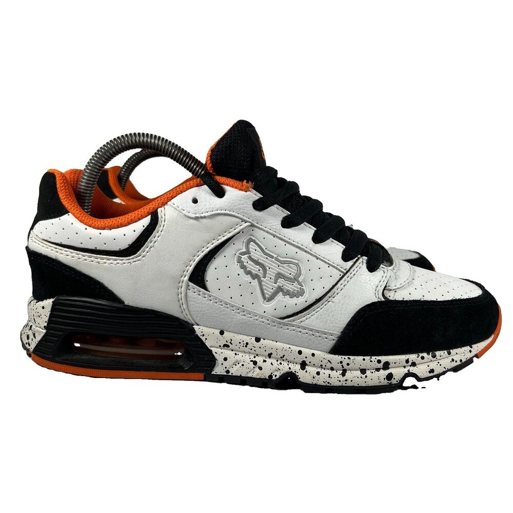 Fox Racing Concept Shoes Black White Orange Lace Up Sneakers Men's 8 Vintage